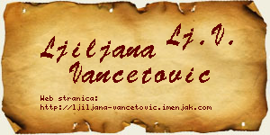 Ljiljana Vančetović vizit kartica